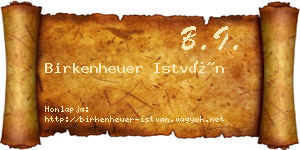 Birkenheuer István névjegykártya
